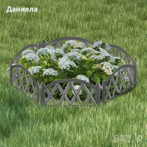 Декоративна графитна градинска ограда 50x30 см – комплект 6 бр., 300 см, снимка 10 - Декорация за дома - 54839485