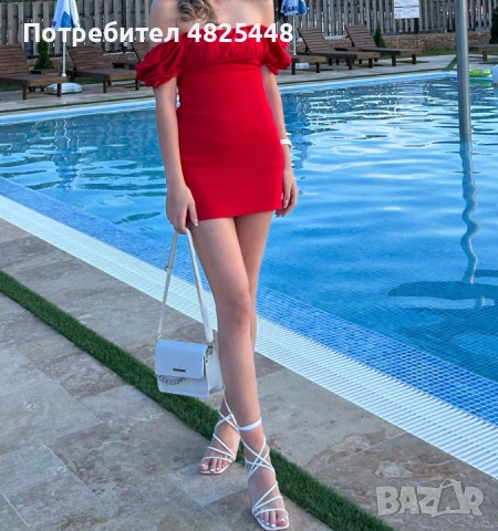Къса червена рокля, снимка 2 - Рокли - 54517662