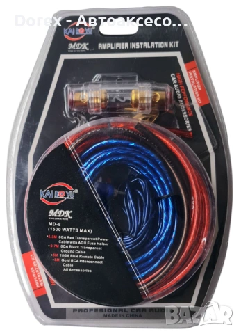 Кабели за усилвател MD-8 1500W 8GA комплект