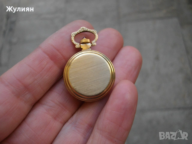  ПОЗЛАТЕН ДАМСКИ ДЖОБЕН ЧАСОВНИК ЧАЙКА ПОРЦЕЛАН РУБИН , снимка 7 - Антикварни и старинни предмети - 54719446