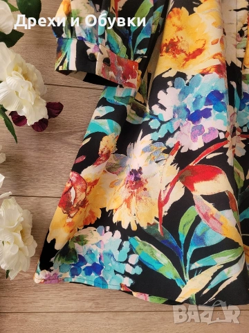 Лятна рокля тип риза цветя VERO MODA 4хл, снимка 2 - Рокли - 54619003