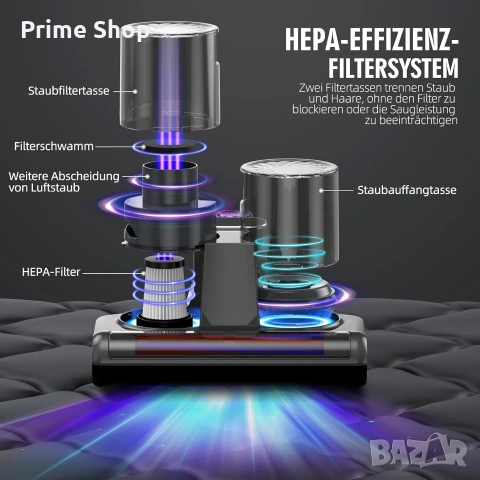 Промо! 16KPa, 500W Прахосмукачка за матраци JPHYLL, UV-C светлина, HEPA филтър, снимка 7 - Прахосмукачки - 55186141