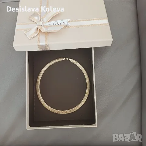Златен дамски чокър, снимка 3 - Колиета, медальони, синджири - 55401234
