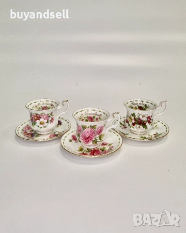 сервиз от фин порцелан Flowers of the Month Royal Albert, снимка 8 - Сервизи - 54354456