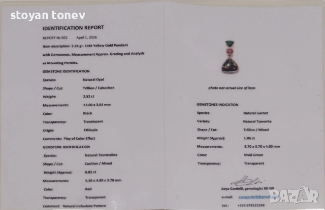 Black Opal Pendant – реверсивен медальон с невероятен черен опал! , снимка 4 - Колиета, медальони, синджири - 54085849