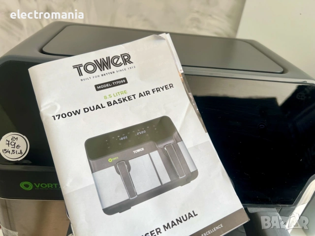 ЧИСТО НОВ!!! фритюрник с горещ въздух Vortx Tower T17099 8,5л , снимка 9 - Фритюрници - 54377934