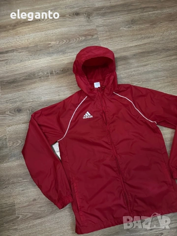 Мъжка водоустойчива ветровка Adidas CORE18 Rain Jacket red  , M размер, снимка 2 - Якета - 54654217