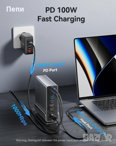 Висок клас USB-C Докинг станция VENTION 15-in-1 Docking Station, снимка 6 - Друга електроника - 54488466
