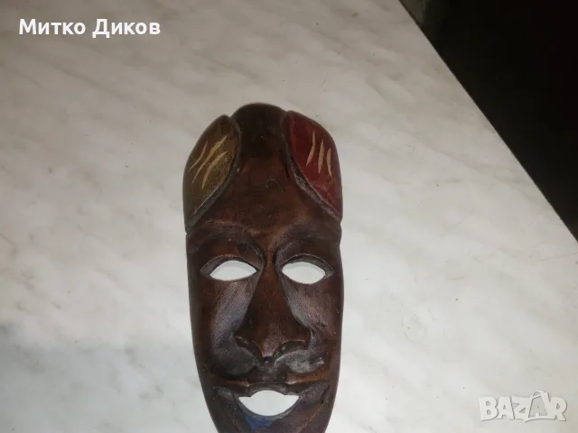 Африканска дървена маска 223х50х26мм и втора 20х9 см, снимка 7 - Декорация за дома - 52839839