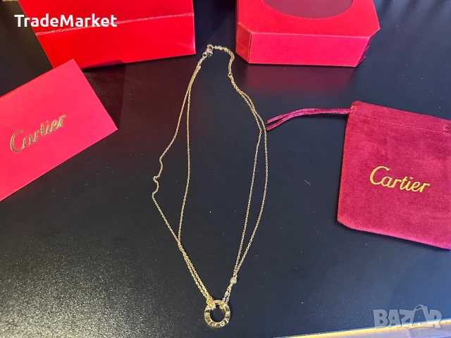 Дамско Колие с Висулка Cartier LOVE с опаковка и аксесоари, снимка 3 - Колиета, медальони, синджири - 54279326