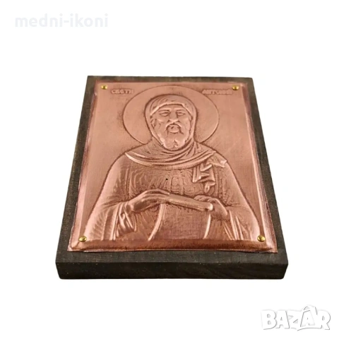 МЕДНА ИКОНА ЗА ЗАЩИТА СВЕТИ АНТОНИЙ, снимка 3 - Икони - 54304799