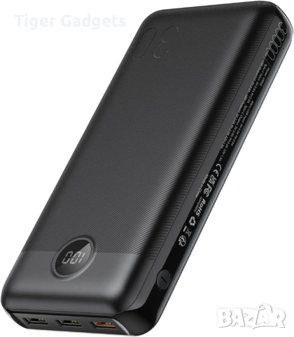 VEGER V3008 Power Bank 30000mAh – външна батерия с LED дисплей, 20W PD и QC 3.0 fast charge