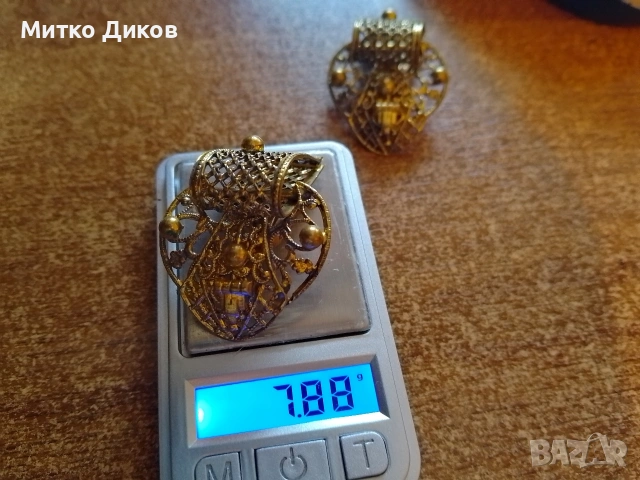 винтидж обеци с филигранна изработка 15.76 грама уникат, снимка 6 - Обеци - 54606344