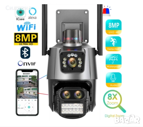 Камера за наблюдение 4K Ultra HD,8MP, снимка 3 - HD камери - 54651690
