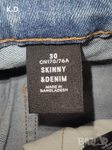 Мъжки дънки H&M Skinny & Denim, снимка 4 - Дънки - 54383755