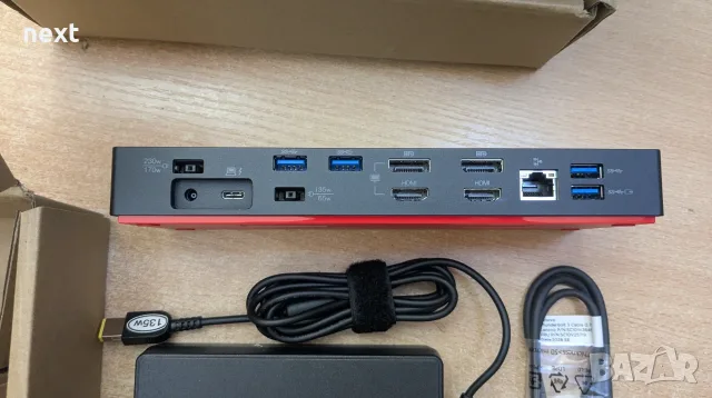 НОВА Lenovo ThinkPad Thunderbolt 3 Dock Gen 2 40AN със зарядно 135W, снимка 4 - Лаптоп аксесоари - 55703387