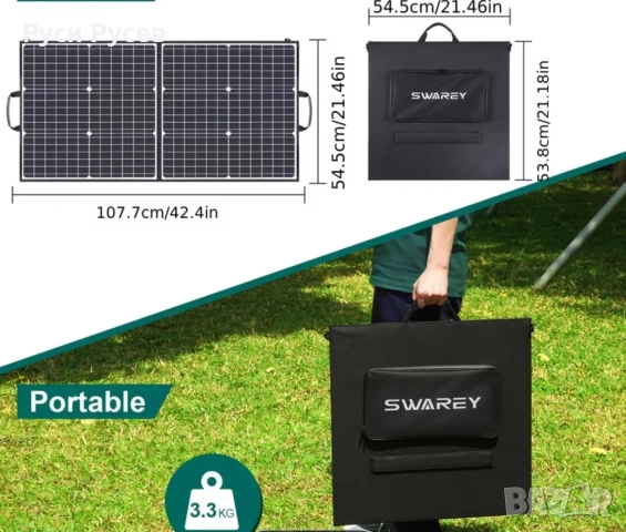 НОВИ с 24м ГАРАНЦИЯ! Оригинален комплект Swarey S500 + Swarey 100W Соларен Панел. Отлично Off-Grid Р, снимка 7 - Къмпинг мебели - 55034244