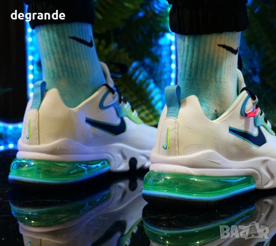  👟NIKE AIR MAX 270 REACT Цвят-Бяло и Зелено, снимка 2 - Маратонки - 54751039