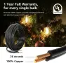 Lepro S14 Външни гирлянди - 15 метра с 15 нечупливи LED крушки Edison, водоустойчиви, снимка 5