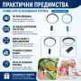 Голяма стъклена увеличителна ръчна лупа с дръжка за четене на книги 3X увеличение голям диаметър , снимка 5