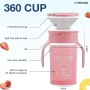 Комплект от 4 розови бебешки чаши Twistshake с капачки и дръжки, снимка 3