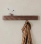 Дизайнерска стенна закачалка Kazai TOKE, модерна закачалка със скрити стенни куки и рафт, фурнир , снимка 1