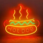 LED неонова табела „Hot Dog“ с USB, димер и окачване за стена/заведение 40×33 см, снимка 1