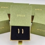 Позлатени обеци халки STELS / Сребро 925 / Подарък за жена, снимка 3