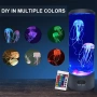 Настолна LED нощна лампа аквариум с медузи. С 16 различни цвята LED светлини, с дистанционно управ, снимка 5