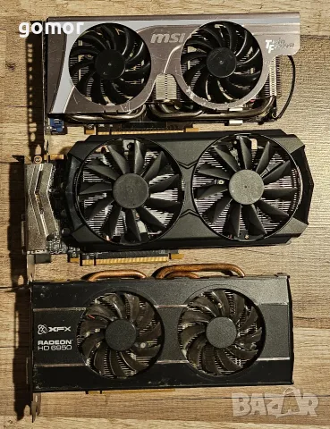 13 видеокарти NVIDIA и AMD – MSI, Gainward, XFX, Sapphire, Gigabyte, HIS, снимка 3 - Видеокарти - 55347221