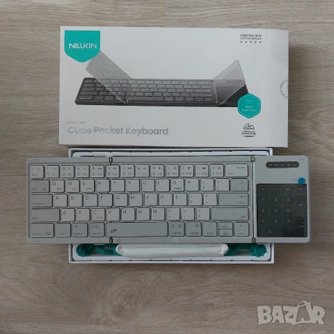 Преносима сгъваема Bluetooth клавиатура Nillkin Cube Pocket с тъчпад и Numpad, за таблет, телефон