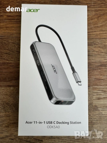 Докинг станция Acer 11-в-1, USB-C троен дисплей 1*DP 8K, 2 × HDMI 4K, снимка 11 - Кабели и адаптери - 54217797