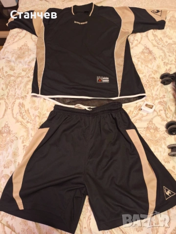 Мъжки футболен / спортен екип Le Coq Sportif, размер XXL – Черен с бежово