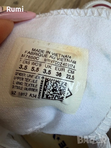 Оригинални чисто бели високи Кецове Converse ! 36 н, снимка 9 - Маратонки - 54656800