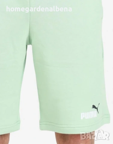 PUMA Essentials+ 2 Color Logo мъжки къси панталони зелени спорт, снимка 4 - Къси панталони - 54441527