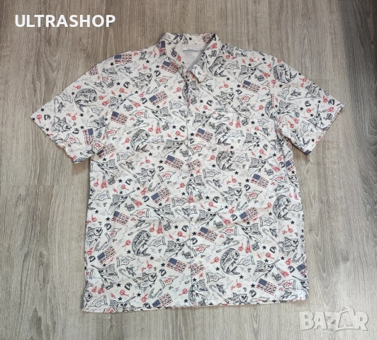 Columbia L size Лятна риза с рибарски мотиви в отлично състояние, снимка 7 - Ризи - 54544871
