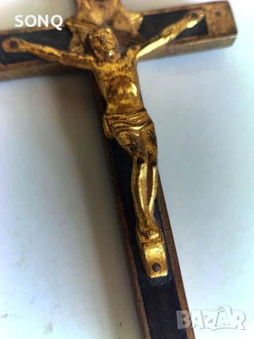 Страхотен Бронзов Кръст - Разпятие, снимка 5 - Антикварни и старинни предмети - 54065202