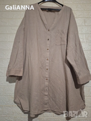СТРАХОТНА ТУНИКА РИЗА ZIZI ОТ ЛЕН 2XL-4XL, снимка 5 - Туники - 54813942