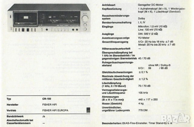 Deck Fisher CR-150, снимка 7 - Декове - 54266477