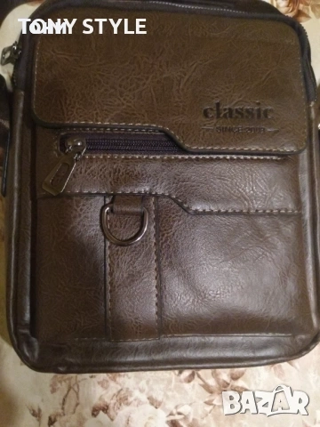 Classic Оригинал Нова Мъжка Кожена Чанта, снимка 3 - Чанти - 55157602