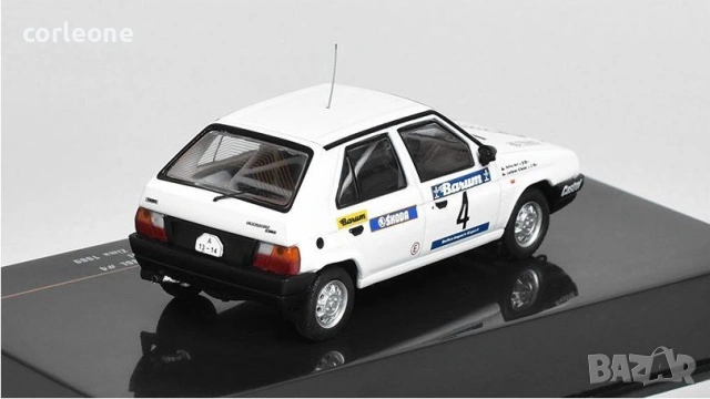 Skoda Favorit 136L n.4 Rallye Valašská Zima 1989 Křeček/Motl - мащаб 1:43 на IXO Models в PVC кейс, снимка 2 - Колекции - 54972016