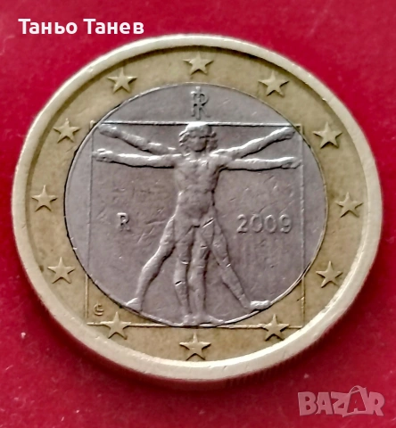 1Евро Италия-2009г със лек дефект, снимка 2 - Нумизматика и бонистика - 54177153