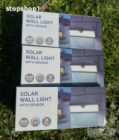 Солар лампа Solar Wall LIGHT with sensor 600 lumen 4000k 