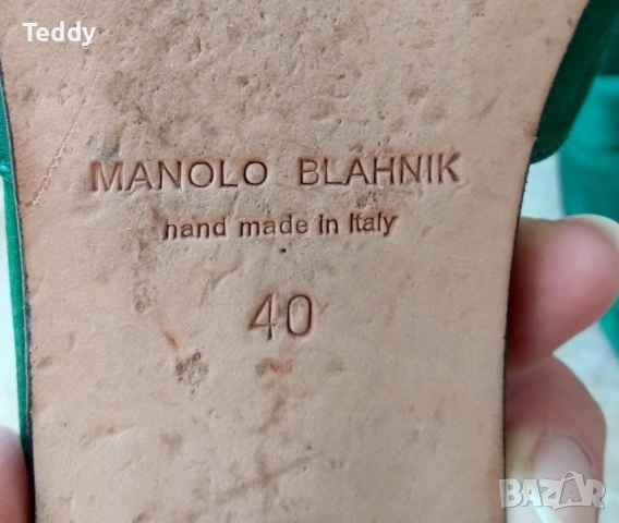  Обувки чехли Manоlo Blahnik (оригинал, нисък ток), номер 38.5-39, снимка 9 - Дамски елегантни обувки - 55054756
