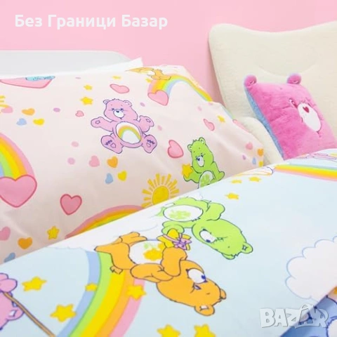 Нов Care Bears спален комплект за легло детска стая с грижовните мечета Плик За Завивка С Калъфка, снимка 5 - Спално бельо и завивки - 54638403