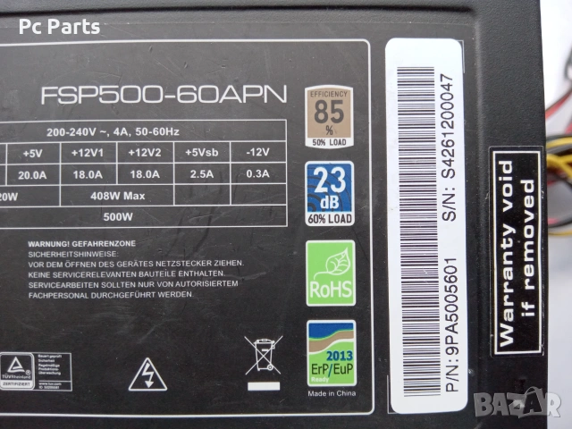 Захранващ блок Fortron FSP500-60APN, снимка 3 - Захранвания и кутии - 55250452