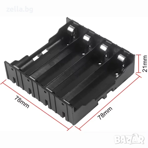 Комплект от 2 броя държачи за 18650 батерии – 4 слота, 3.7V, за серийно/паралелно свързване 10487, снимка 5 - Друга електроника - 54706401