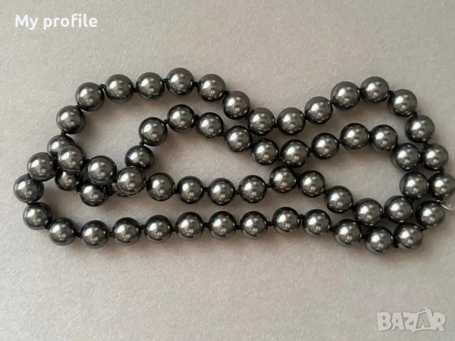 Маркова огърлица от черни перли “Майка на перлите” "Mother of pearls", снимка 3 - Колиета, медальони, синджири - 55300054