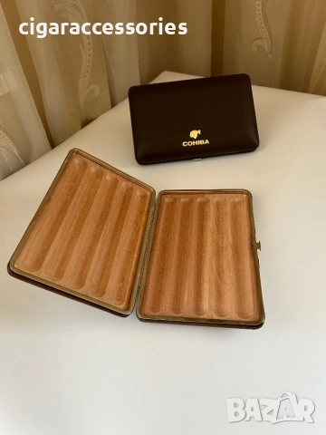 Хумидор COHIBA за 5 пури – кожен калъф, преносим, снимка 2 - Табакери - 50898536