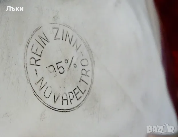Калаена захарница 500 мл.,Art Nouveau,печат,калаена сватба. , снимка 7 - Антикварни и старинни предмети - 55446430